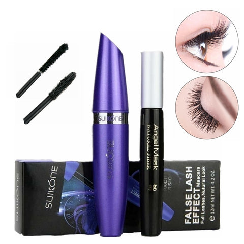 ︵12ml Mascara 4D Silk Fiber Eyelash Set