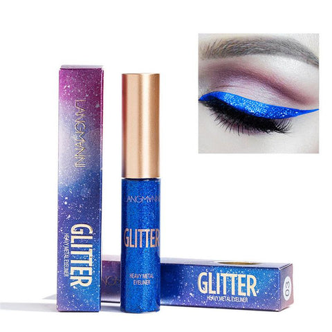 10 Colors Glitter Liquid Eyeliner Easy to Wear Waterproof Sequins Liquid Eyeliner Metal Shiny Eye Liner Makeup