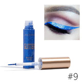 10 Colors Glitter Liquid Eyeliner Easy to Wear Waterproof Sequins Liquid Eyeliner Metal Shiny Eye Liner Makeup