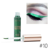 10 Colors Glitter Liquid Eyeliner Easy to Wear Waterproof Sequins Liquid Eyeliner Metal Shiny Eye Liner Makeup