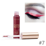 10 Colors Glitter Liquid Eyeliner Easy to Wear Waterproof Sequins Liquid Eyeliner Metal Shiny Eye Liner Makeup