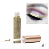 10 Colors Glitter Liquid Eyeliner Easy to Wear Waterproof Sequins Liquid Eyeliner Metal Shiny Eye Liner Makeup