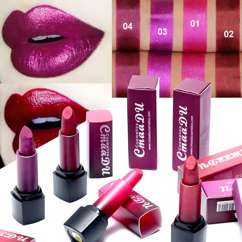CmaaDu 1Pc Shimmer Diamond Color Metallic moisturizing Lipstick !