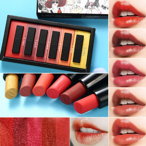 6pcs/set Matte Lipstick Makeup Lips!